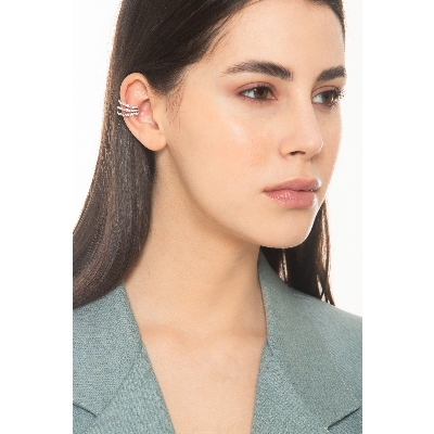 Earcuff aus Weißgold 18K mit Brillanten