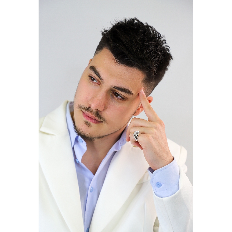 Weißgold Ring Herren mit Diamanten