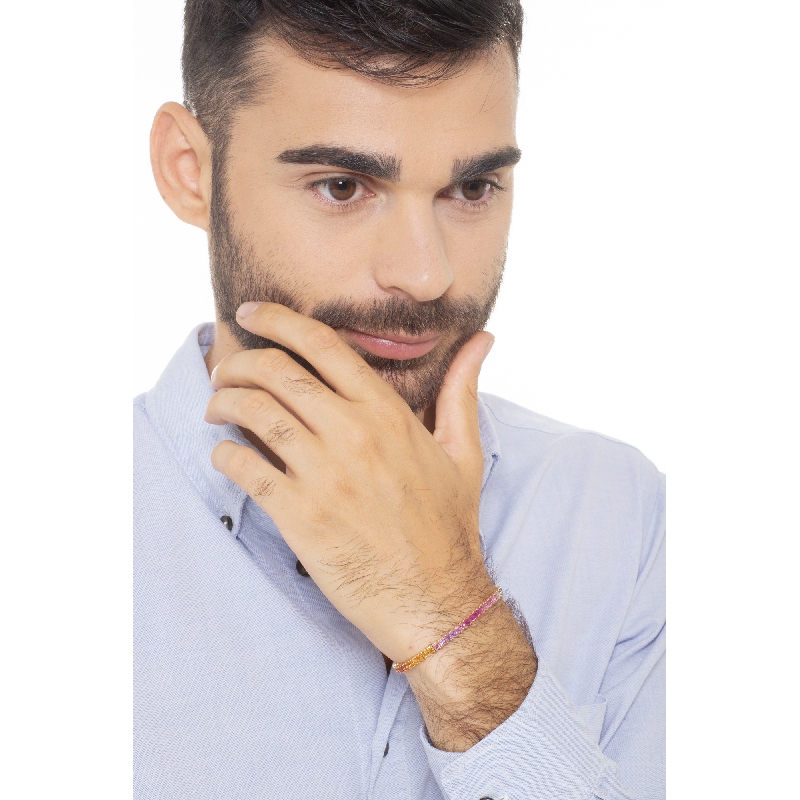 Tennisarmband Gold 18 K – Bunte Saphire Rainbow