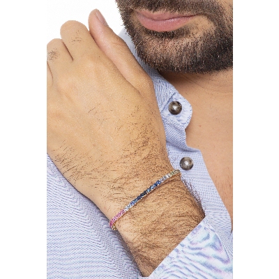 Tennisarmband Gold 18 K – Bunte Saphire Rainbow