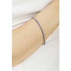 Weißgold 750 Tennisarmband mit blauen Saphiren 2