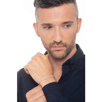 750 Weißgold -Tennisarmband mit 0,025 Karat Diamanten  