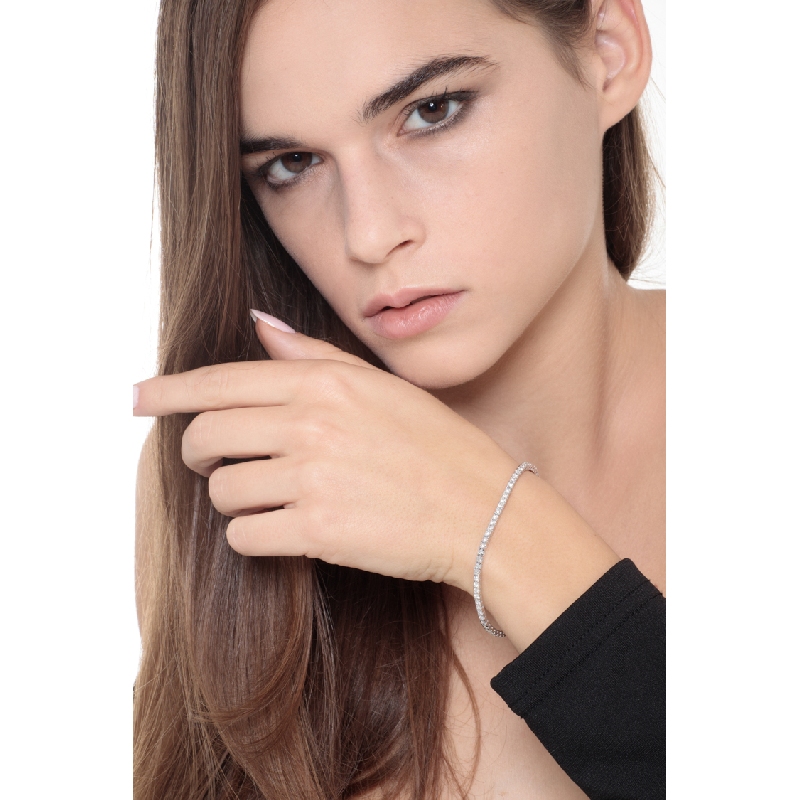 750 Weißgold -Tennisarmband mit 0,025 Karat Diamanten  