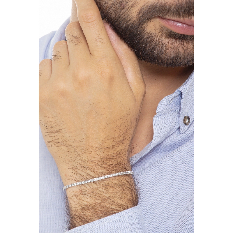 Tennisarmband 18K Weißgold mit 0,035 Karat Diamanten  