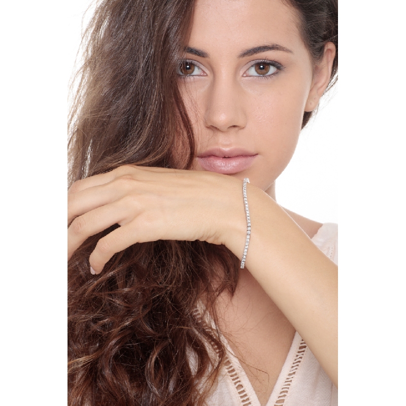 Tennisarmband 18K Weißgold mit 0,035 Karat Diamanten  