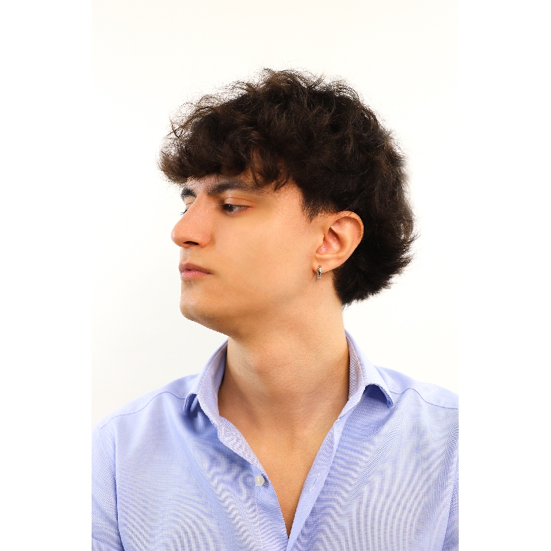 Einzelne Creole aus Weißgold 18K 