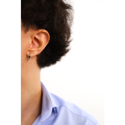 Einzelne Creole aus Weißgold 18K 