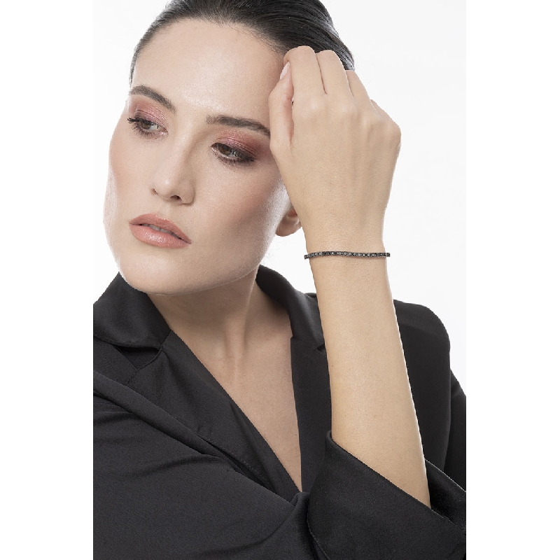 Tennis Armband Weißgold mit schwarzen Diamanten