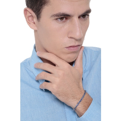 Saphir Armband Damen Herren Weißgold 