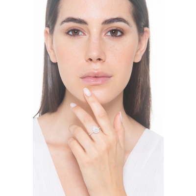 Ring mit Diamant Tropfenschliff 1.00kt GIA aus Weißgold 18K