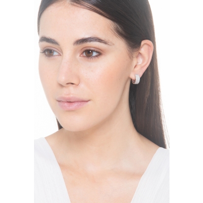 Creolen aus 18 Karat Weißgold mit 4 Reihen Diamanten