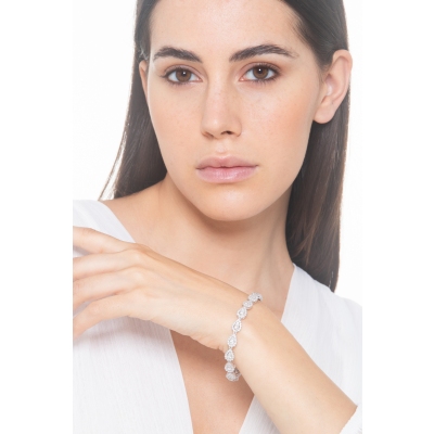 Armband 750er Weißgold mit Tropfen aus Diamanten 