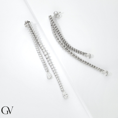 Ohrhänger mit Brillanten und Diamant Tropfen 