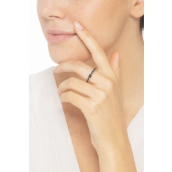 Memoire Ring schwarze Diamanten Weißgold  2