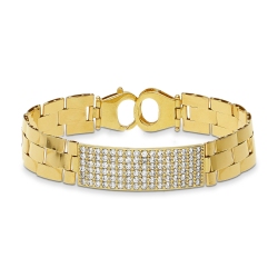 Herrenarmband aus 18K Gelbgold mit Zirkonia