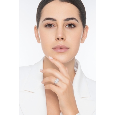 Bandring mit Diamanten Weißgold 