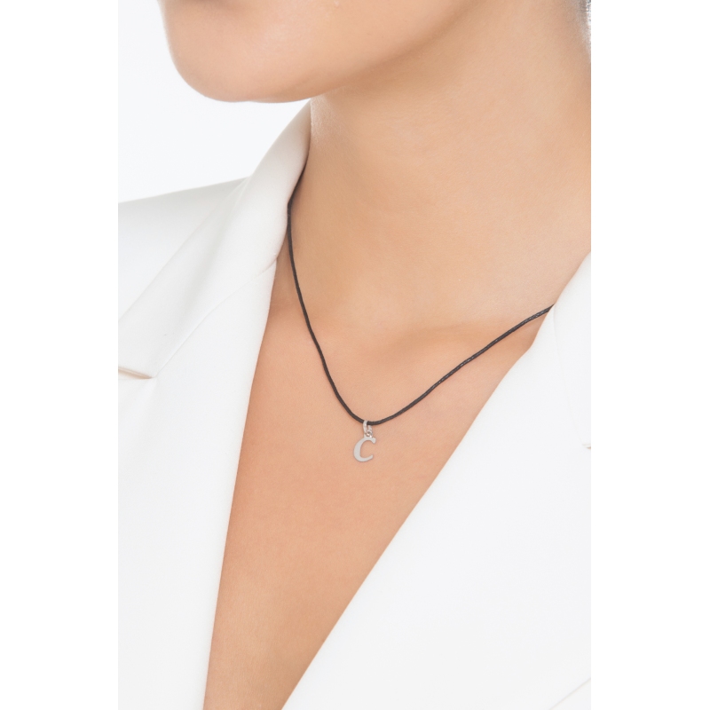 750er Weißgold Anhänger Buchstabe C 