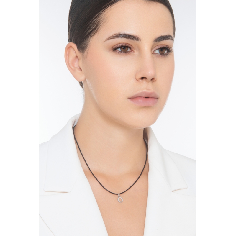 Buchstaben Anhänger O aus Weißgold 18K