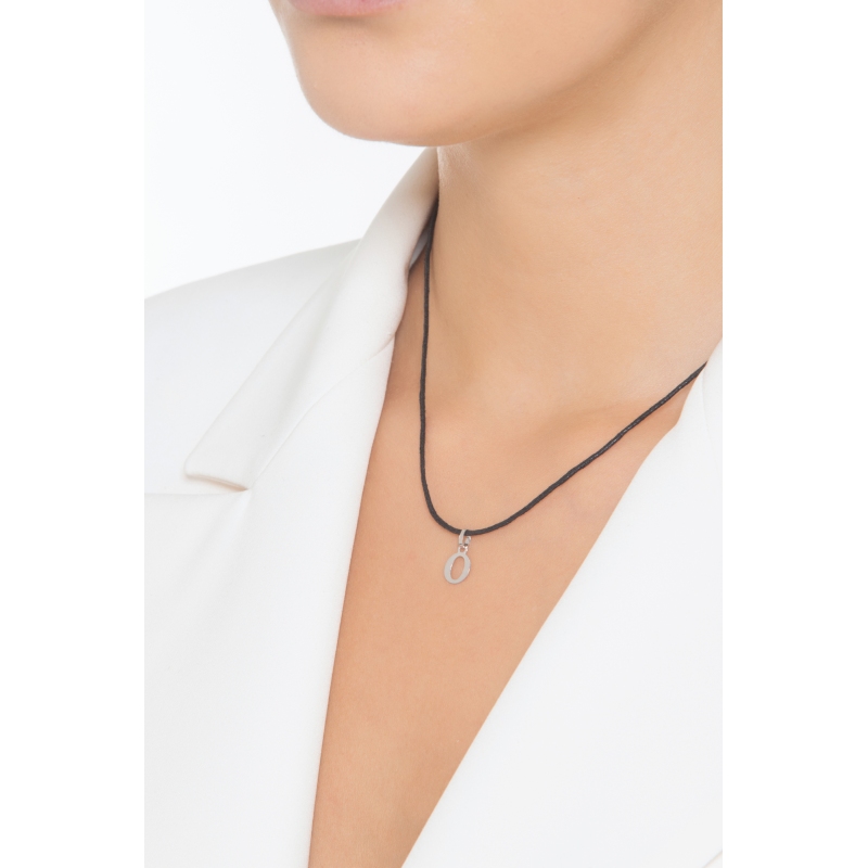 Buchstaben Anhänger O aus Weißgold 18K