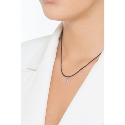 Buchstaben Anhänger O aus Weißgold 18K