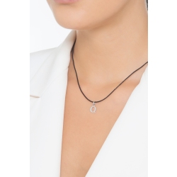 Buchstaben Anhänger Q aus Weißgold 18K 2