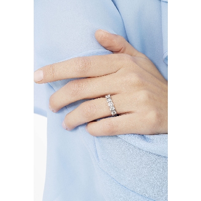 Diamantring Weißgold mit 5 Edelsteinen