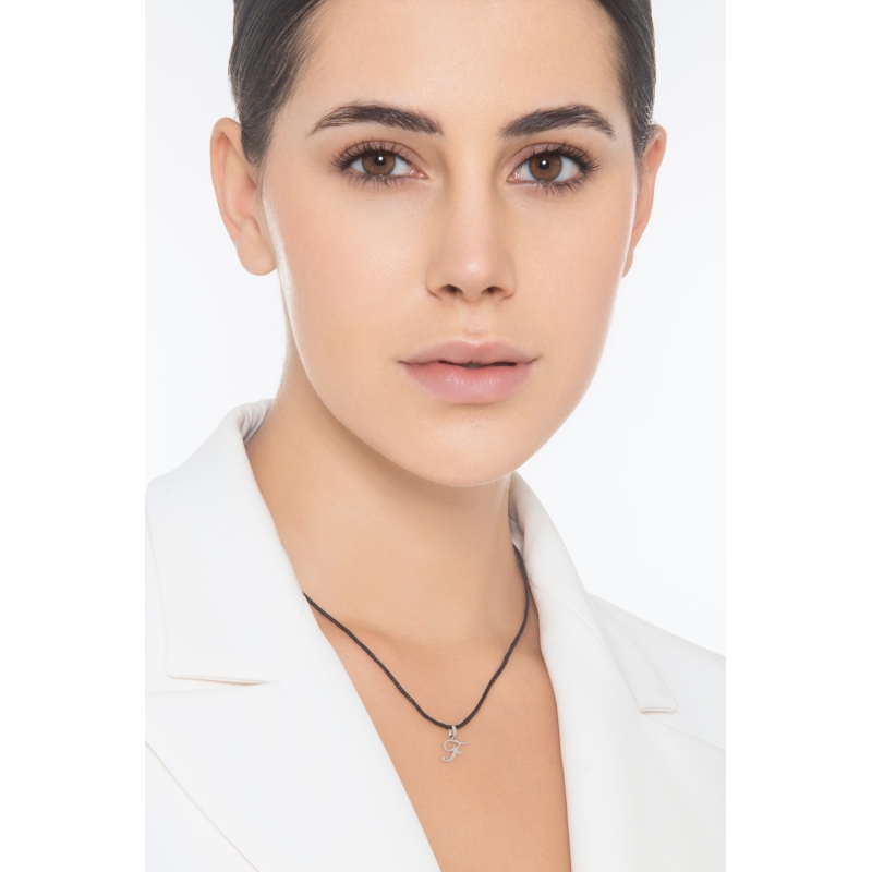 Weißgold 18K Buchstabe Anhänger F