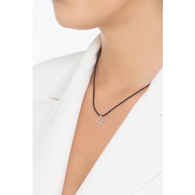 Weißgold 18K Buchstabe Anhänger F