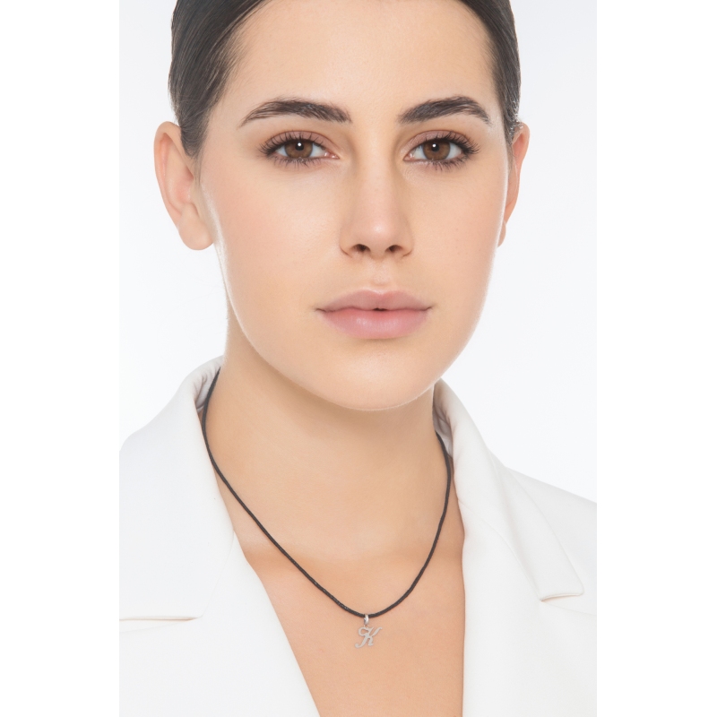 Buchstaben Anhänger K Weißgold 18K