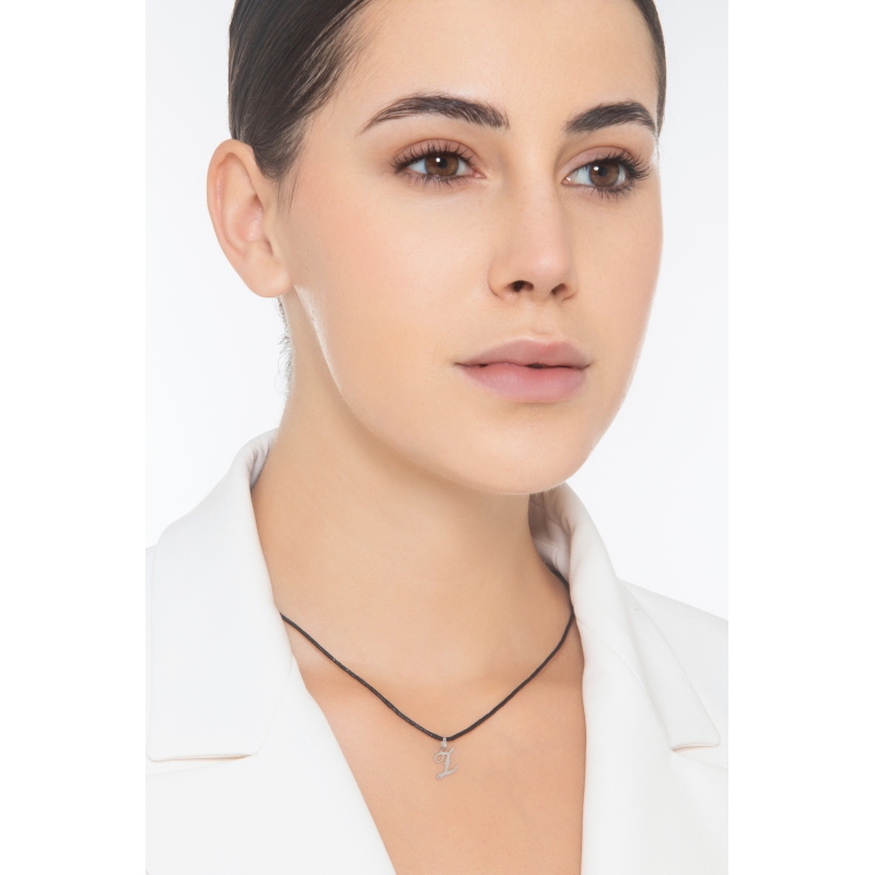 Buchstaben Anhänger Z aus Weißgold 18K