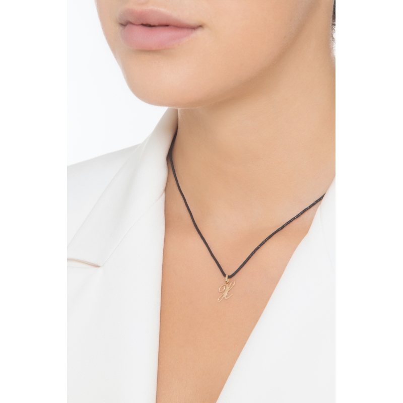 Buchstaben Anhänger X aus Gelbgold 18K