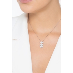 750er Weißgoldkette mit Mädchen-Anhänger aus Diamanten 2
