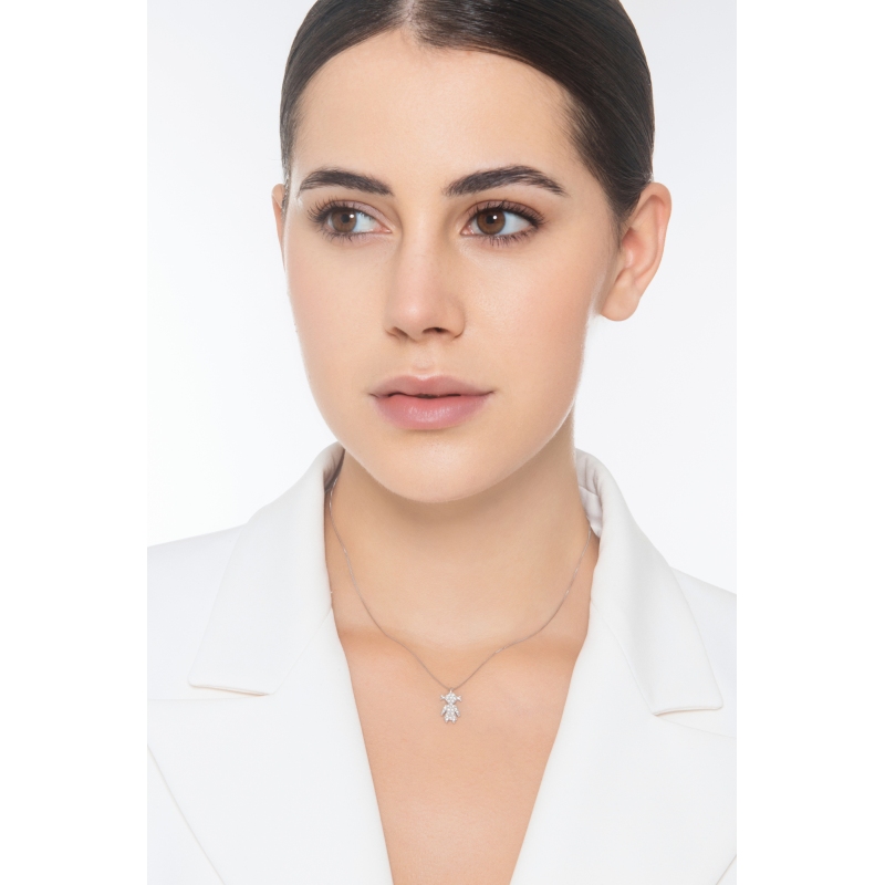 Kette aus Weißgold 18K mit Mädchen aus Brillanten 