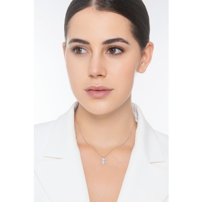 Kette aus Weißgold 18K mit Mädchen aus Brillanten 