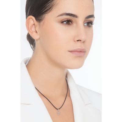 Buchstabe Anhänger D Weißgold 18K