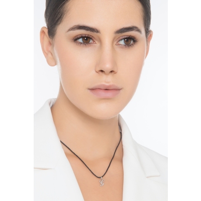 Buchstaben Anhänger G Weißgold 18K im Kursivschrift