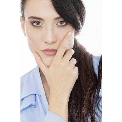 18K Weißgold 7-steiniger Veretta Ring mit Diamanten 0,60 Ct. 