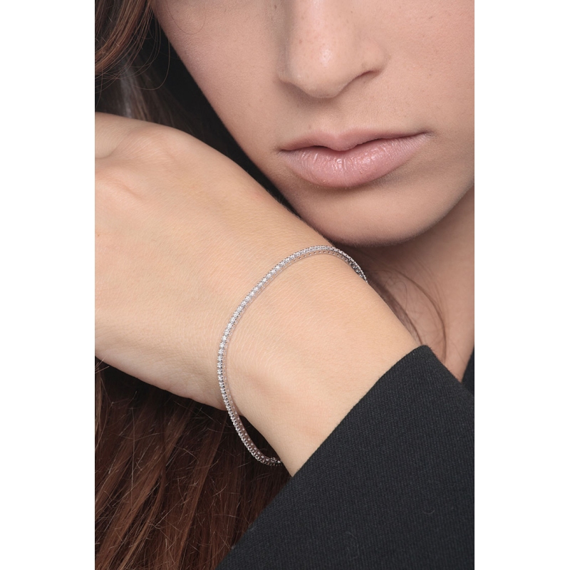 18 Karat Weißgold Tennisarmband mit Diamanten