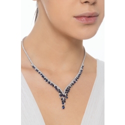 Designer Kette mit blauen Saphiren und Diamanten  2