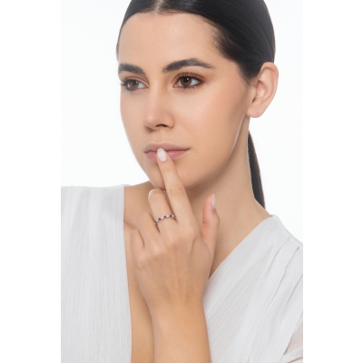 Designer Ring mit Rubinen und Brillanten aus Weißgold 750