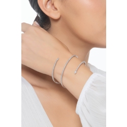 Halbstarres federförmiges Armband mit Diamanten Weißgold 750 2