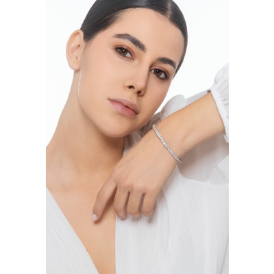 Elegantes halbstarres Armband mit Diamanten