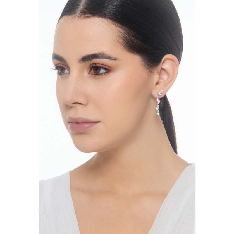 Ohrhänger Weißgold 18K mit Diamanten  