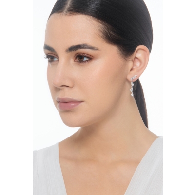 Ohrhänger Weißgold 18K mit Diamanten  