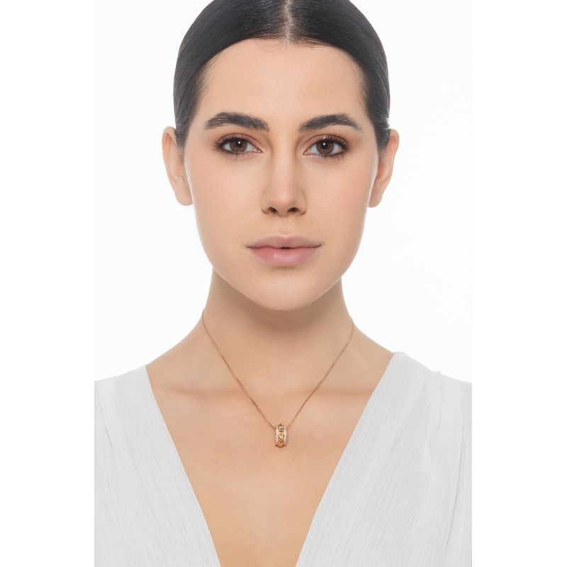 Roségold 18K Kette mit Anhänger 