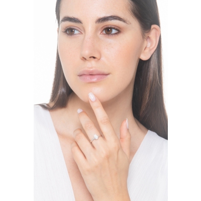 Verlobungsring mit Diamant Tropfenschliff 0.70 kt GIA Weißgold 750