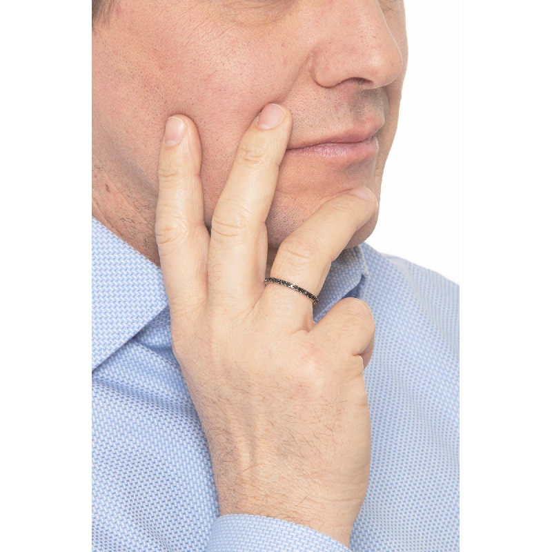 Eternity Ring 18K Weißgold-750 schwarze Diamanten 