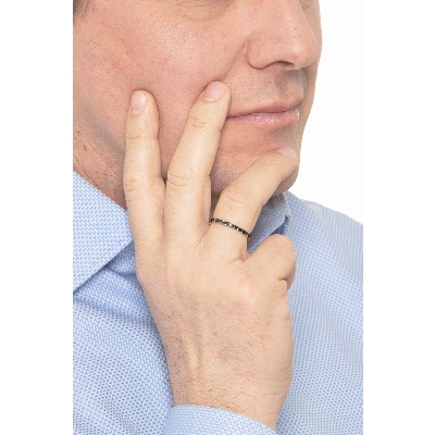 Eternity Ring 18K Weißgold-750 schwarze Diamanten 