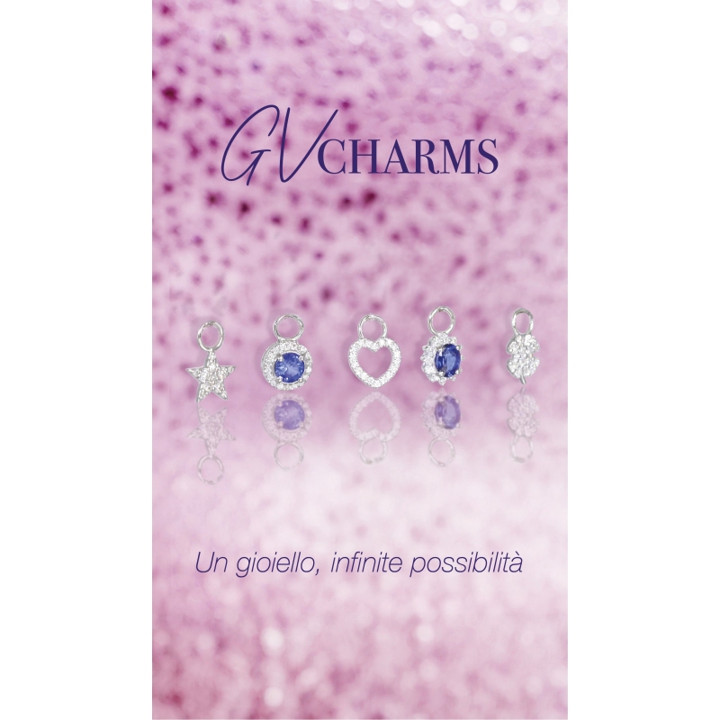 GV Charm Halo Anhänger mit Brillanten und blauem Saphir