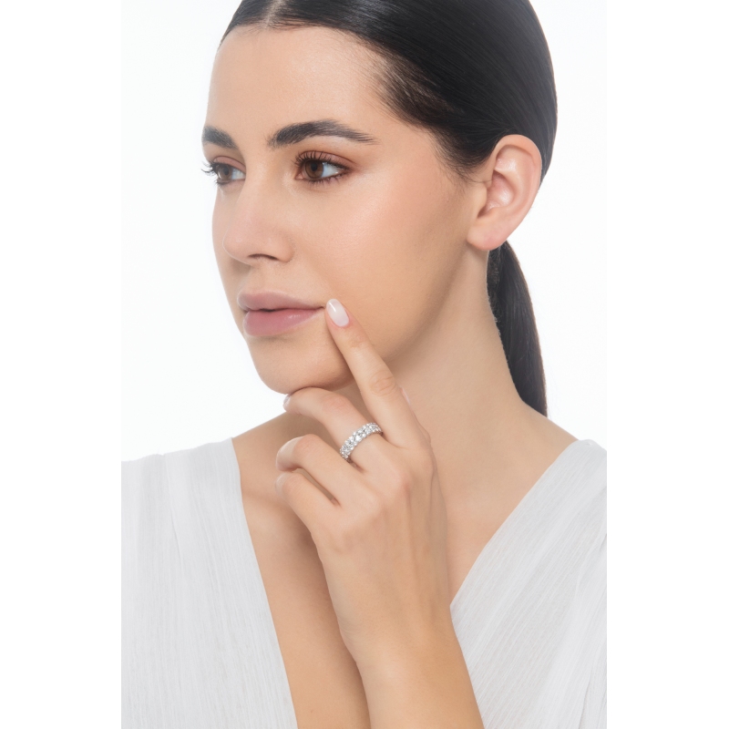 Eternity Ring mit zwei Reihen Brillanten